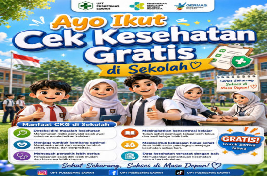 Jangan lewatkan program Cek Kesehatan Gratis (CKG) di sekolahmu bulan ini